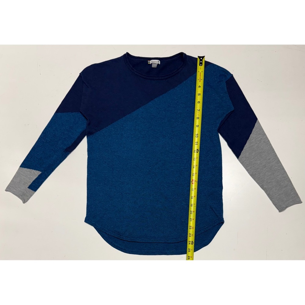 Smartwool Womens Merino Wool Blend Colorblock Sweater Navy Teal Grey Small